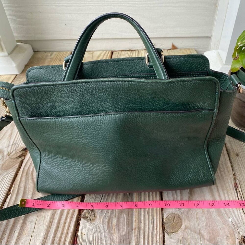 New York Chatham Lane Harlan Satchel Bag Forest Leaf Green Suede - Picture 4 of 12
